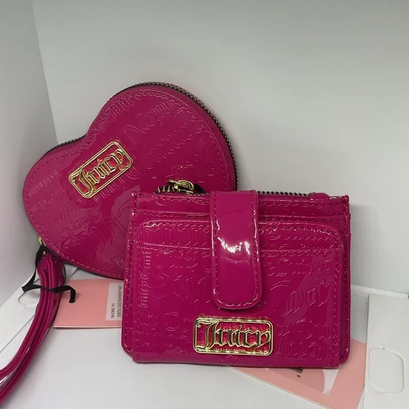Juicy Couture Pink Heart Wristlet and Wallet Set - Picture 5 of 12